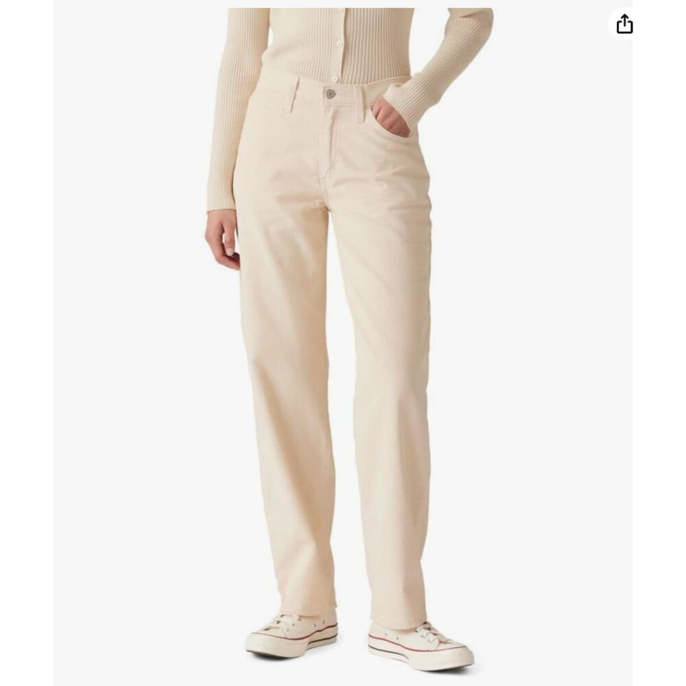 Levi's Women NWT '94 Baggy Corduroy Pants 80$ Jeans 25x31 Mid Rise Straight Leg